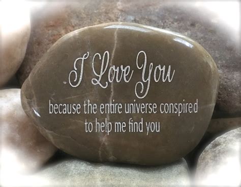 Inspirational Rock Engraved Word Rocks I Love You Because Etsy