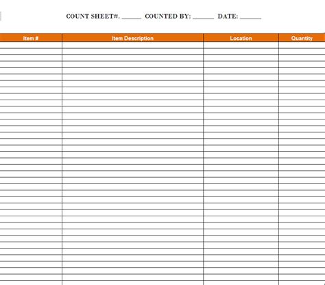 Free Blank Inventory Template FREE PRINTABLE TEMPLATES