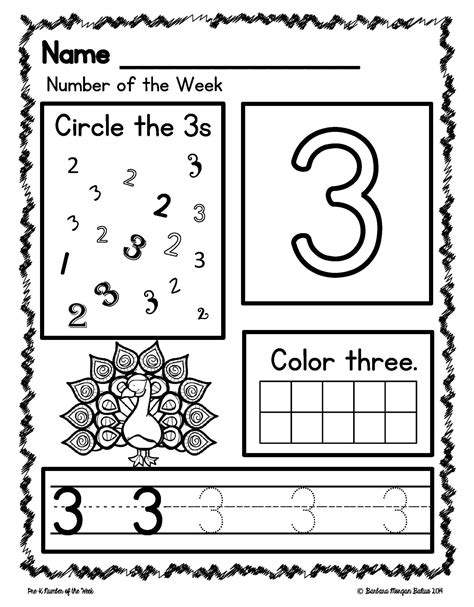 Pre K And Kindergarten Number Sense Number Of Week Math Practice
