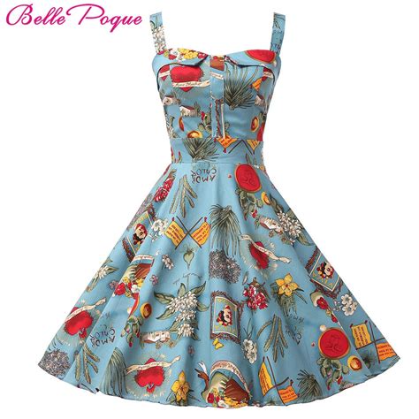 Belle Poque Rockabilly Womens Summer Style Dresses 2018 Robe Pin Up Retro Vintage 50s Audrey
