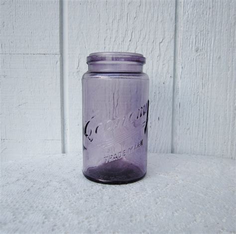 Antique Sun Purple Glass Jar Kerr Economy Trademark Amethyst Etsy