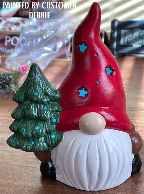 6 Ceramic Gnome With Christmas Tree Stars Or Plain With Etsy