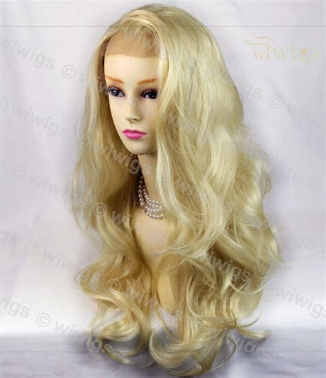 Wiwigs French Lace Front Pale Blonde Long Wavy Heat Resistant Ladies