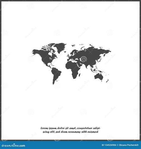 Vector Illustration World Map World Map On White Isolated Background