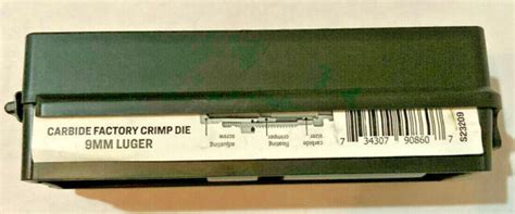 Lee 90860 9mm Luger Carbide Factory Crimp Die For Sale Online Ebay
