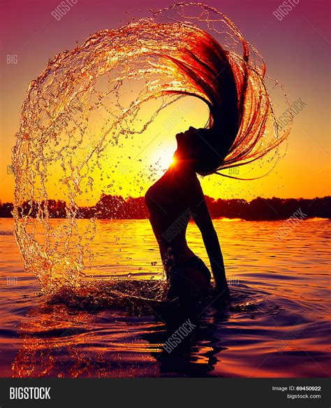 Beauty Model Girl Splashing Water Image And Photo Bigstock