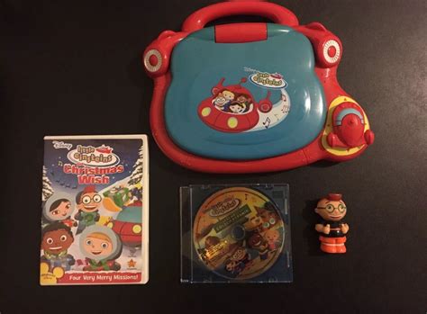 Little Einsteins Vtech Laptop With 2 Dvd And Leo Toy Figure Lot Of 4