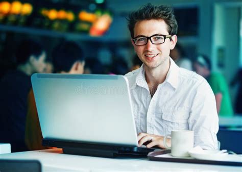Man Working On His Laptop Stock Image Image Of Programmer 61748959
