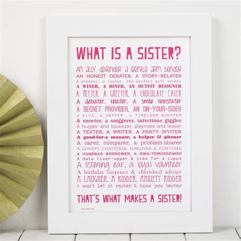 Personalised Sister Print With Sister Poem By Bespoke Verse