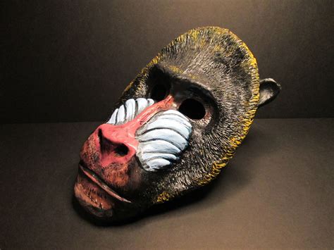 Mandrill Mask Cercocebus Mangabeys Primate Mask Monkey Etsy Baboon