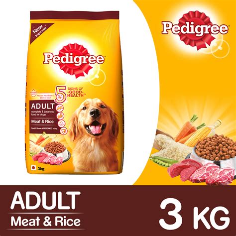 Pedigree chopped ground dinner dog food is made in the usa with the world's finest ingredients. Pedigree Adult Dog Food Meat & Rice - 3 Kg | DogSpot ...