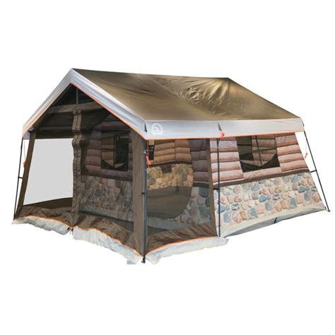 Canvas ceiling and wall panels: Igloo Log Cabin Lodge Tent and Screen Porch