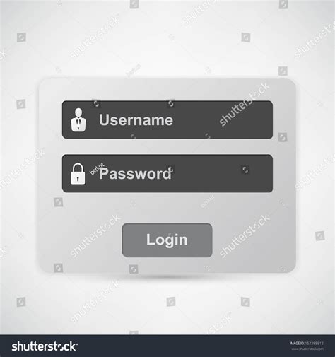 Vector Login Form Template Royalty Free Stock Vector 152388812