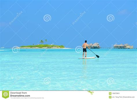 Tablero De Paleta En La Isla De Maldivas Imagen De Archivo Imagen De
