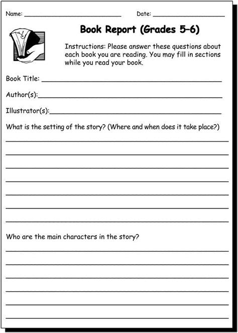 grade writing worksheet book report   writing practice