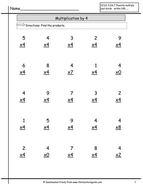 Second Grade Multiplication Worksheets Distance Learning Finding The