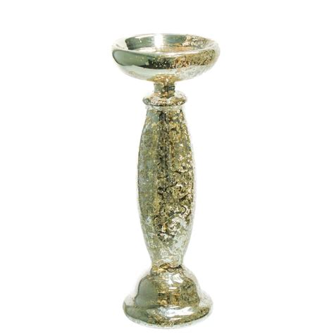 Eastland Unique Mercury Glass Pillar Candle Holder 11 25