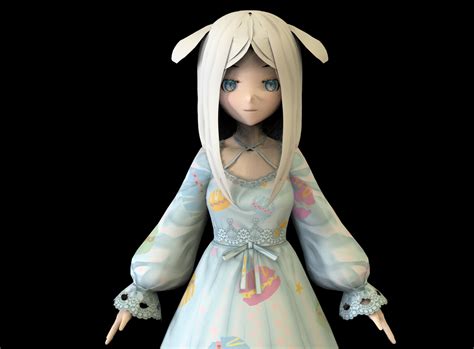 Anime Girl Low Poly Character 9 3d Model Turbosquid 1791446