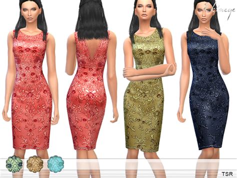 Flower Embellished Dress By Ekinege At Tsr Sims 4 Updates