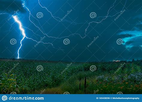 Heavy Thunderstorm With Bright White Purple Lightning Over Kati Thanda