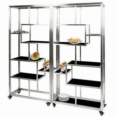 Acrylic Buffet Rolling Stainless Steel Shelves Tabletop