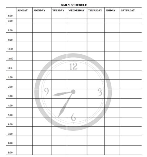 Blank Schedule Schedule Printable Images Gallery Category Page 1