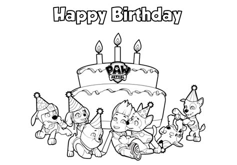 Free Printable Happy Birthday Paw Patrol Coloring Pages Pin On Paw