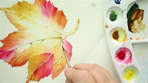 How To Paint A Fall Leaf In Watercolor Youtube