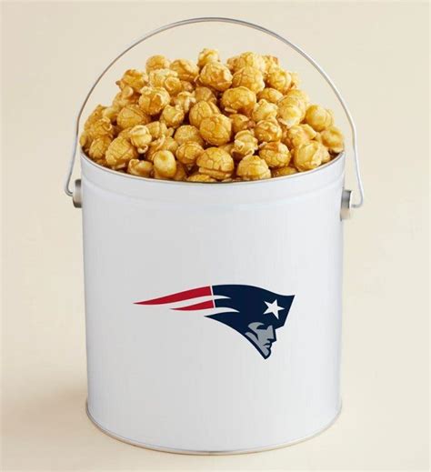 1 Gallon New England Patriots Caramel Popcorn Tin Kudosz T Baskets