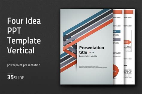 Four Idea Ppt Template Vertical Presentation Templates Creative Market