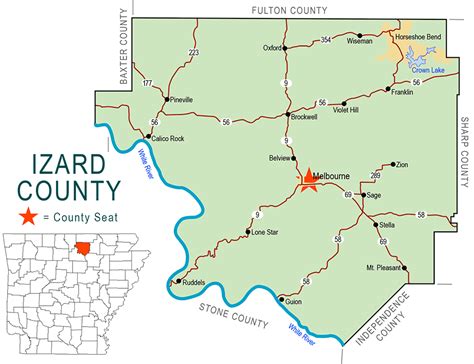 Zz Izard County Map Encyclopedia Of Arkansas