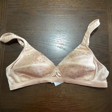 Vintage Playtex Cross Your Heart Bra 34a Wire Free Satin Hearts Padded Cup Tan 1800 Picclick