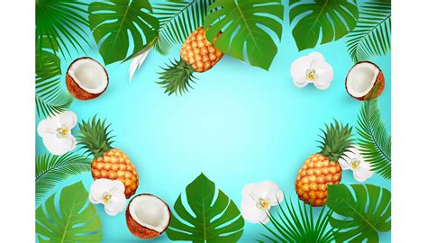 Summer Tropical Background With Exot ~ Illustrations ~ Creative Market
