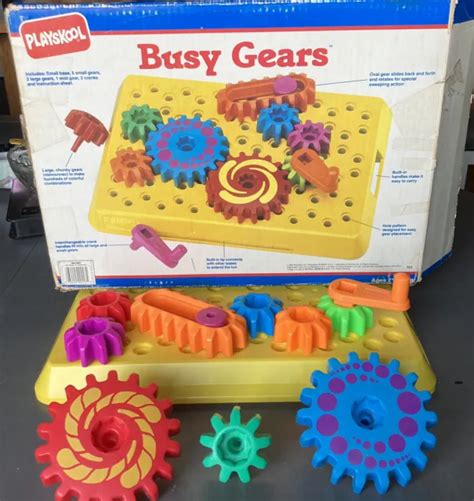 Vintage Playskool Busy Gears Toy Complete Set 1990 See Pictures 4999