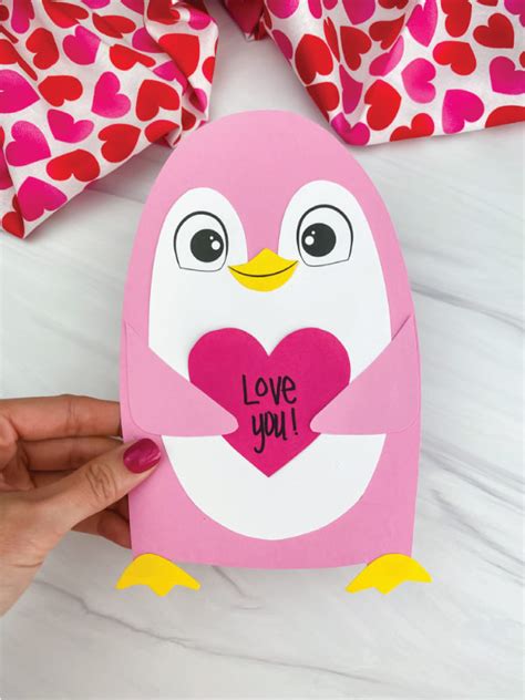 Penguin Valentine Craft For Kids Free Template