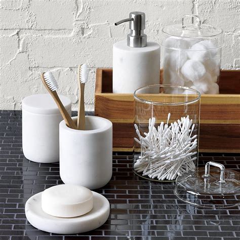 Maybe you would like to learn more about one of these? Small Marble Canister + Reviews | CB2 | Modern bathroom ...