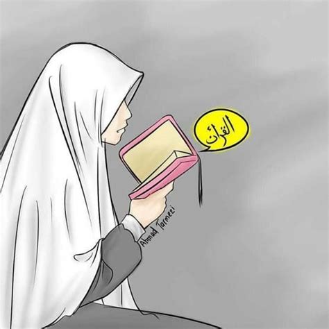 60 Gambar Kartun Muslimah Mengaji Koleksi Populer