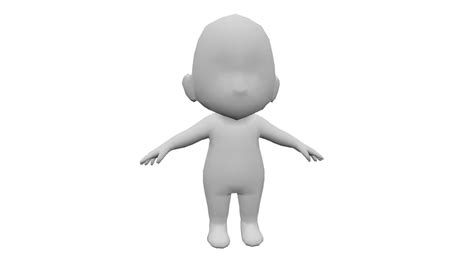 3d Model Chibi Basemesh Vr Ar Low Poly Cgtrader