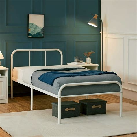 Voilamart Twin Metal Bed Frame With Headboard And Footboard Single 6