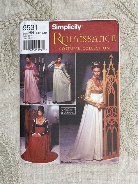 Simplicity 9531 Renaissance Empire Waist Gown Shirt And Etsy