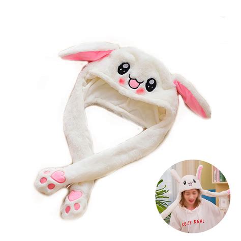 Funny Plush Bunny Hat Cute Action Rabbit Hat Plush Hat With The Ears