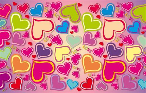 Wallpaper Love Colorful Hearts Rainbow Love Background Hearts