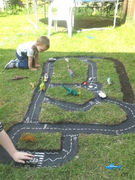 Backyard Race Car Track An Easy Diy The Whoot Backyard Playground