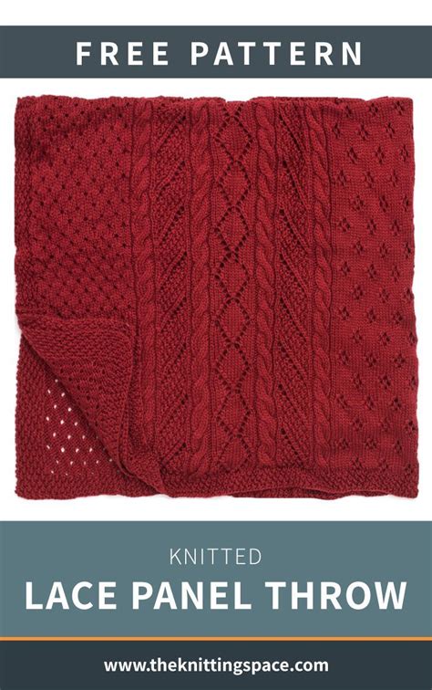 Knitted Lace Panel Throw Free Knitting Pattern In 2020 Knitting
