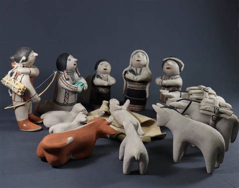 Cochiti Pottery Nativity Set By Helen Cordero Ccfw 80