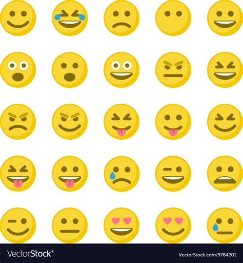 Set Of Yellow Smileys Royalty Free Vector Image