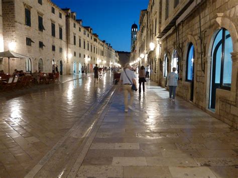 In The Evening On The Main Street Dubrovniks Walled City Romance