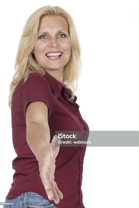 Woman Extending Hand For Handshake Stock Photo Download Image Now