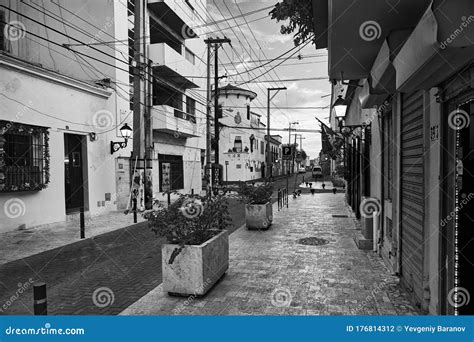 street view of old town colonial architecture detail typical colonial style streets of santo