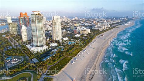 South Beach Miami Florida Skyline Aerial View Stock Photo Download